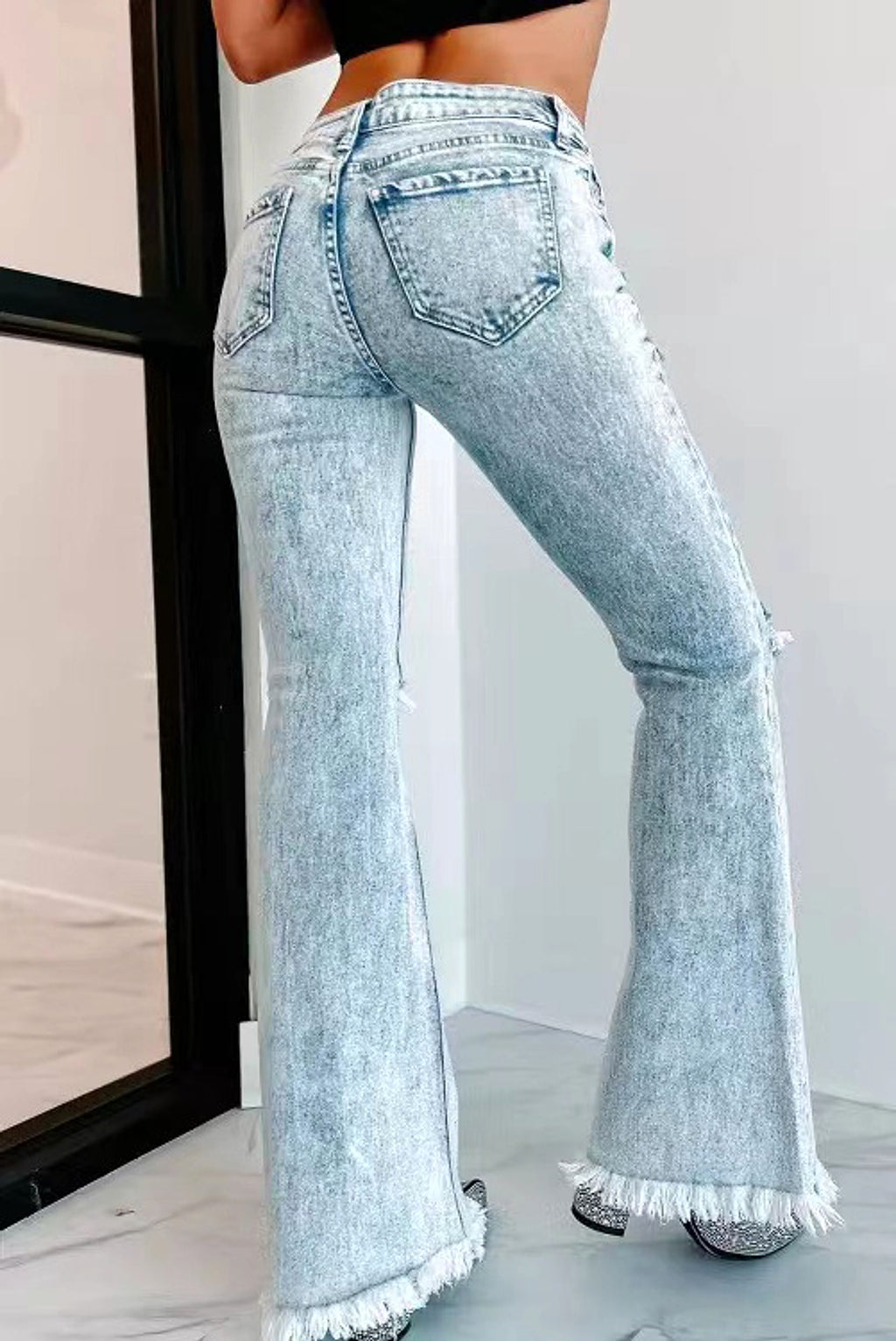 UrbanEase™ – High-Waist Ripped Denim - enhanced image 4