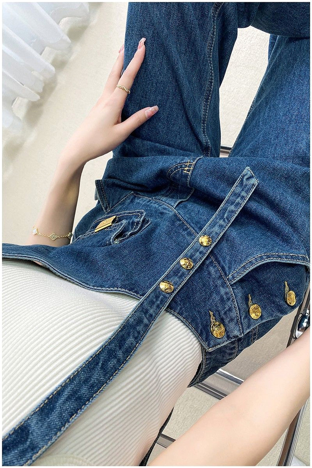 DenimCharm™ – Utility Strap Suspender Jeans - enhanced image 4