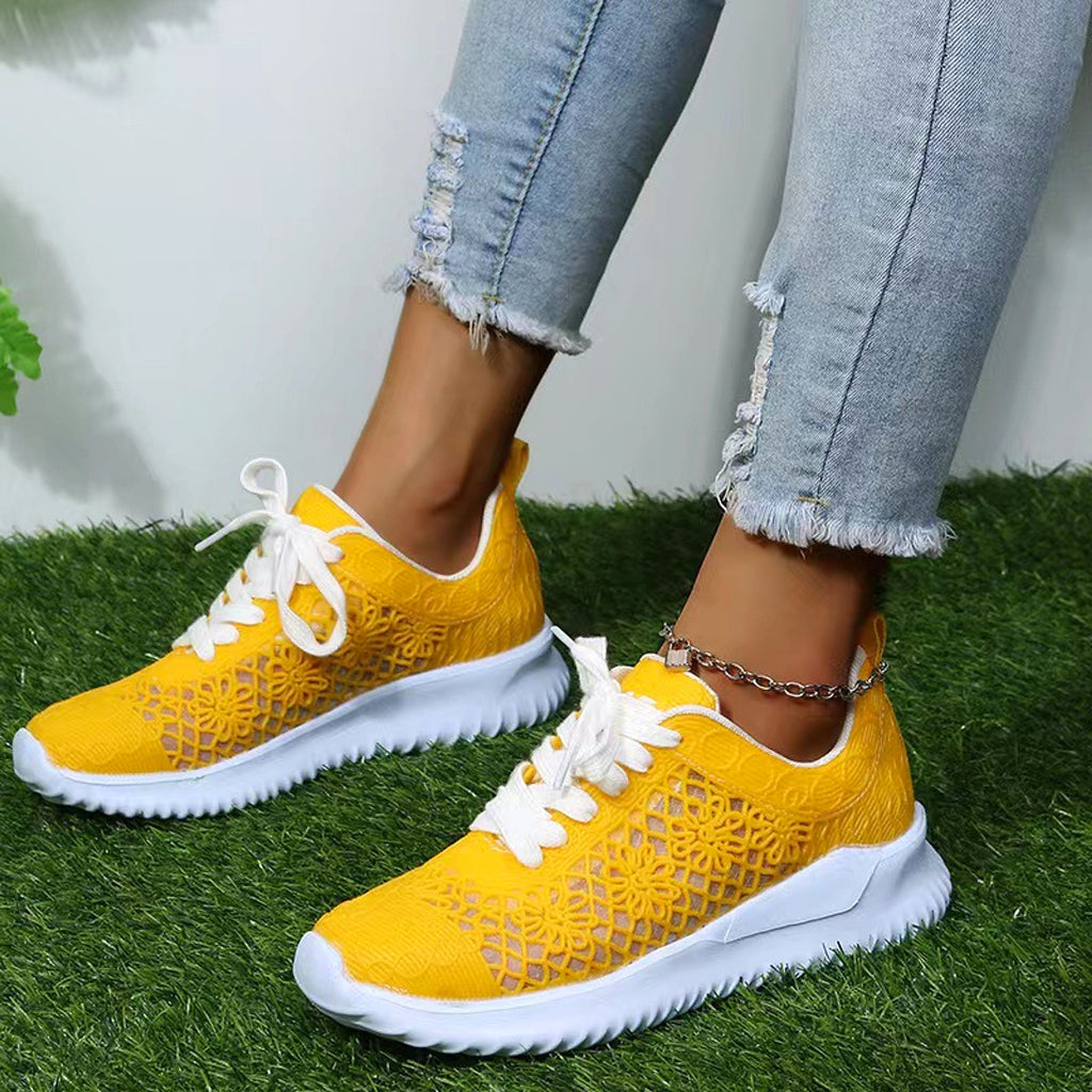 BlossAir™ Glowwalk Edition – Hollow Lace-up Women’s Sneakers with UV Reactive Effect - enhanced image 4