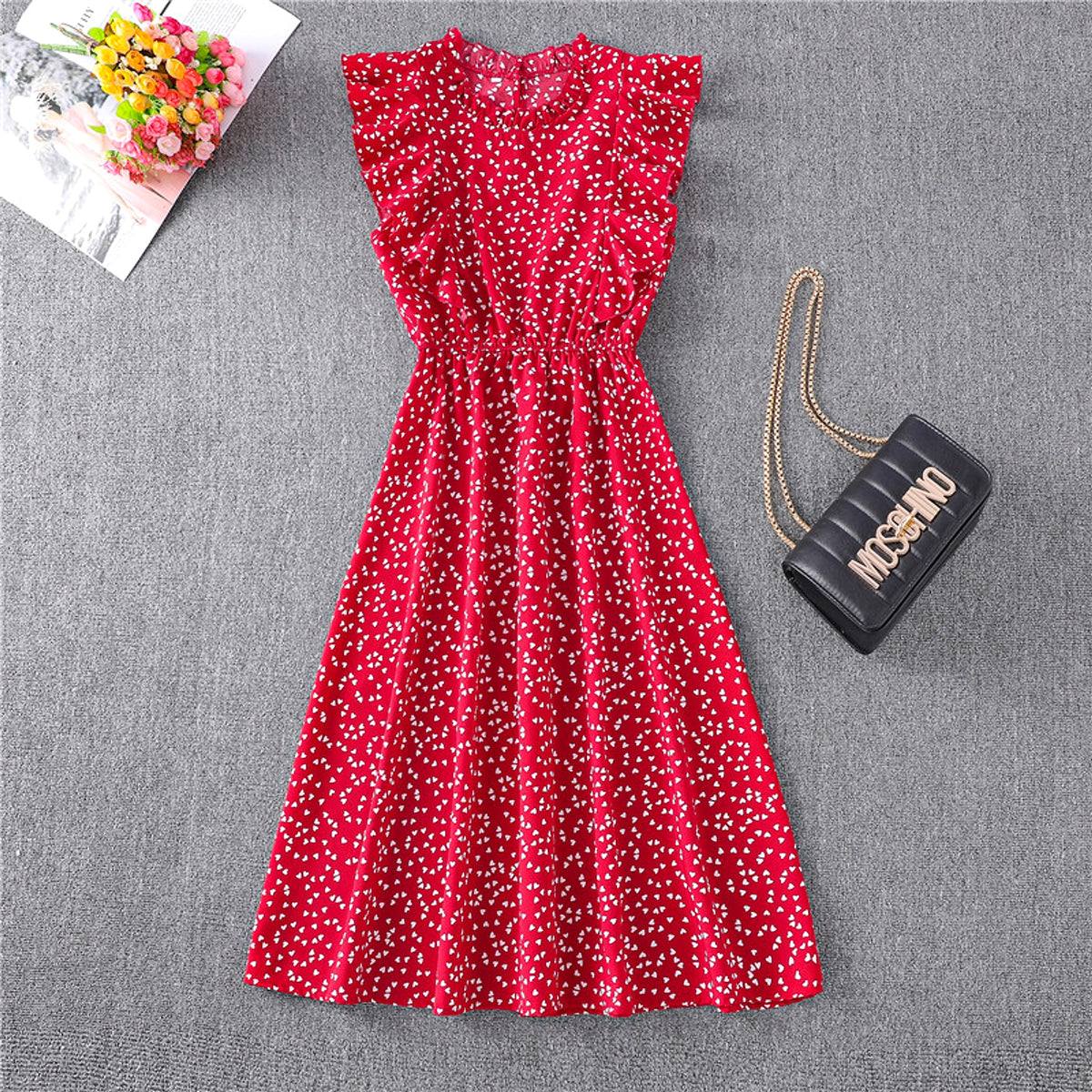 Women's Polka Dot Chiffon Loose And Versatile Dress - enhanced image 4