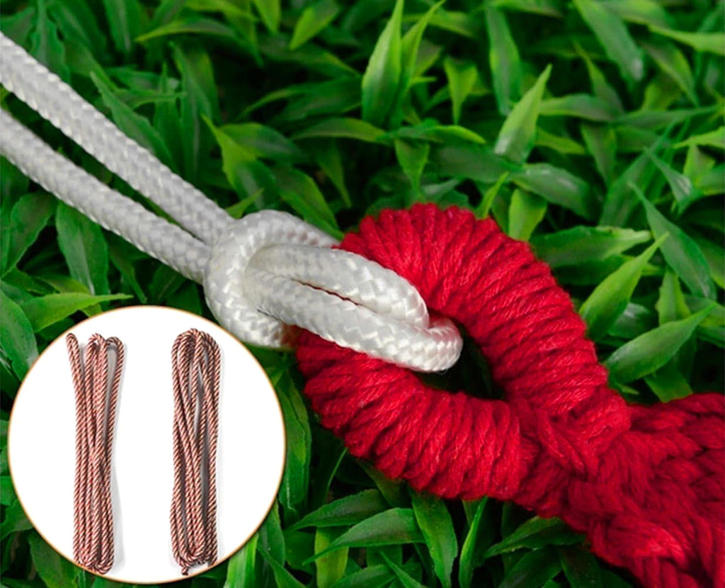 WoneNice™ – Double Cotton Hammock for 2 Persons, Striped Red (Spain Warehouse) - enhanced image 4