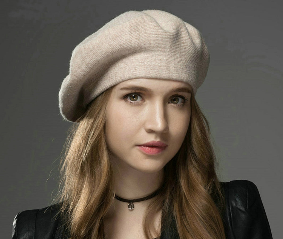 Wool warm beret hat cap - enhanced image 4