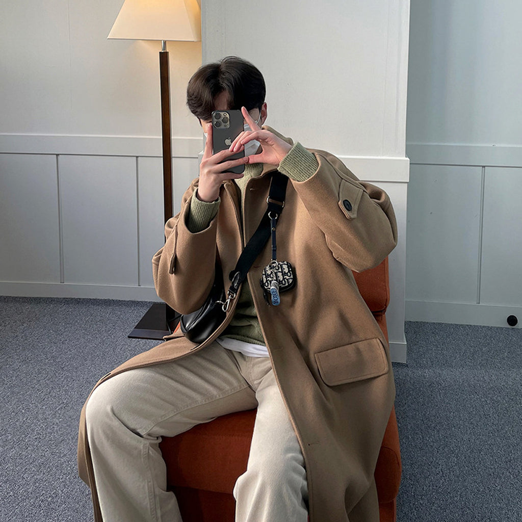 WoolElite™ Men's Long Coat – Autumn & Winter Classic - enhanced image 4