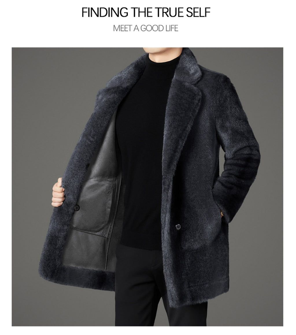 Xuelan Mink Fur Warm Coat On Both Sides Jacket Ment - enhanced image 4