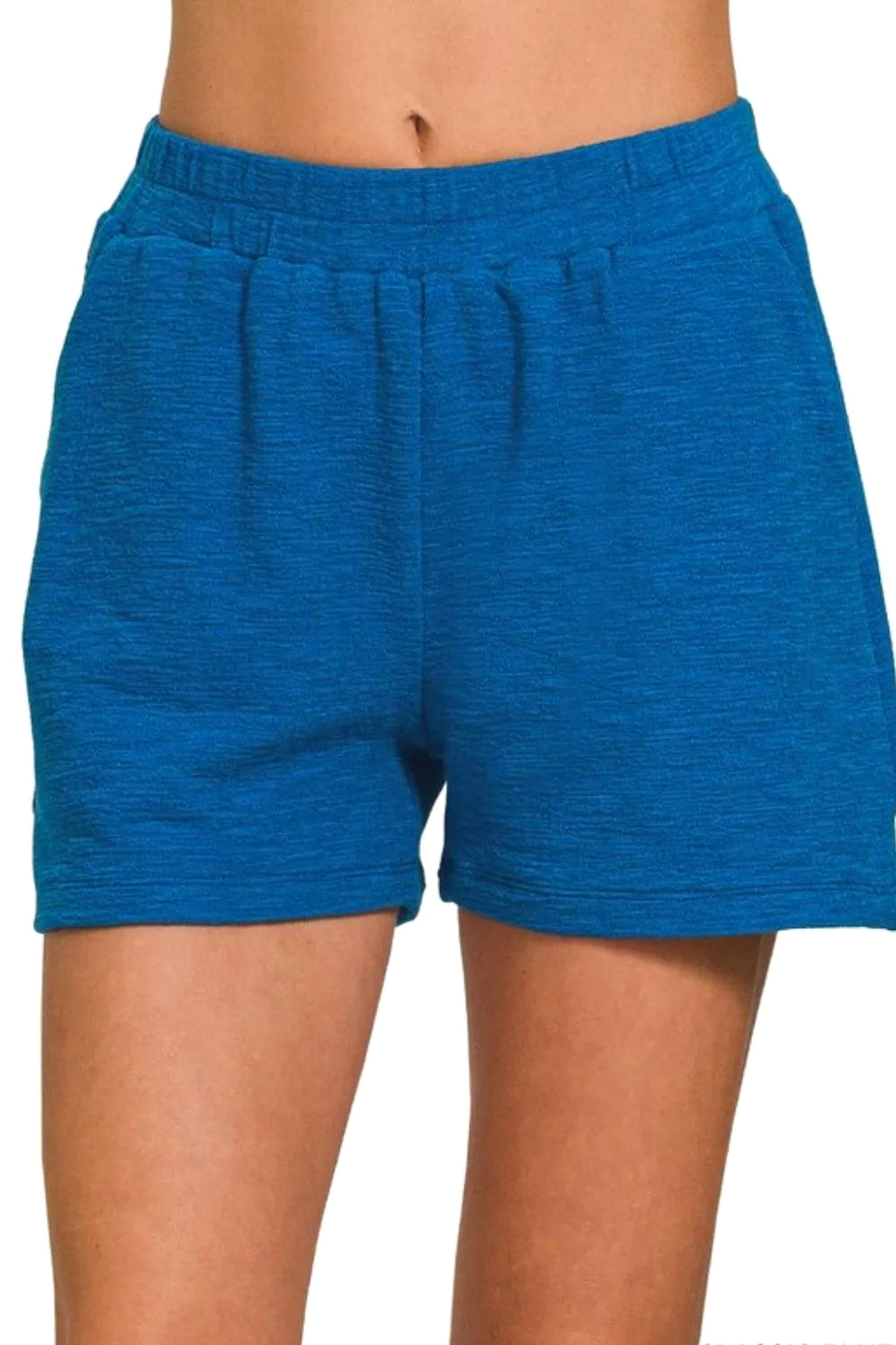 Zenana Cotton Slub Shorts - enhanced image 4