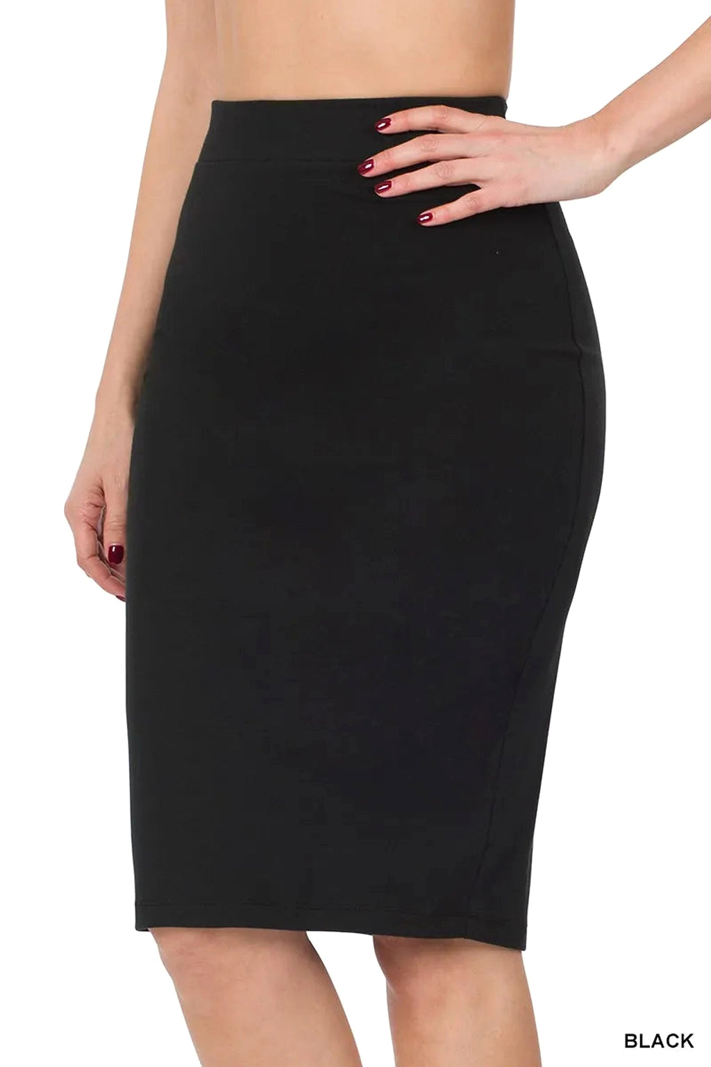 Zenana Premium Cotton Basic Knee Skirt - enhanced image 4