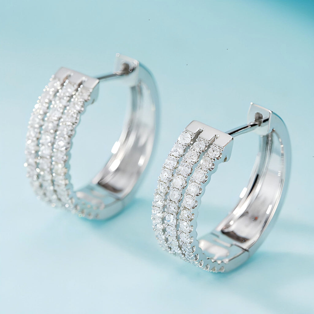 Eternal Elegance 18K Diamond Earrings in Platinum - enhanced image 5