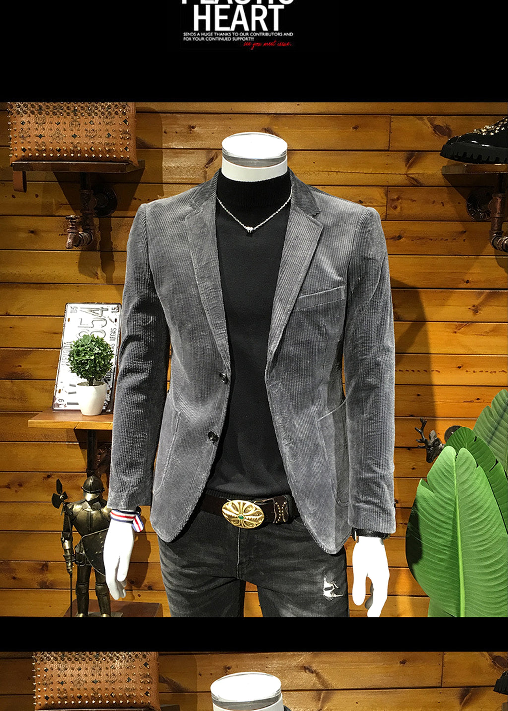 25 Edition – Men’s Slim Fit Corduroy Business Blazer - enhanced image 5