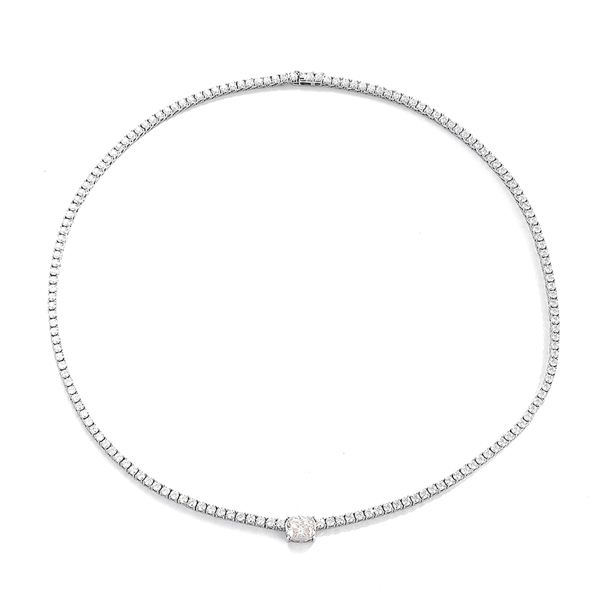 4 Karat Diamond Moissanite Necklace 925 Silver Simple European And American Style Popular - enhanced image 5