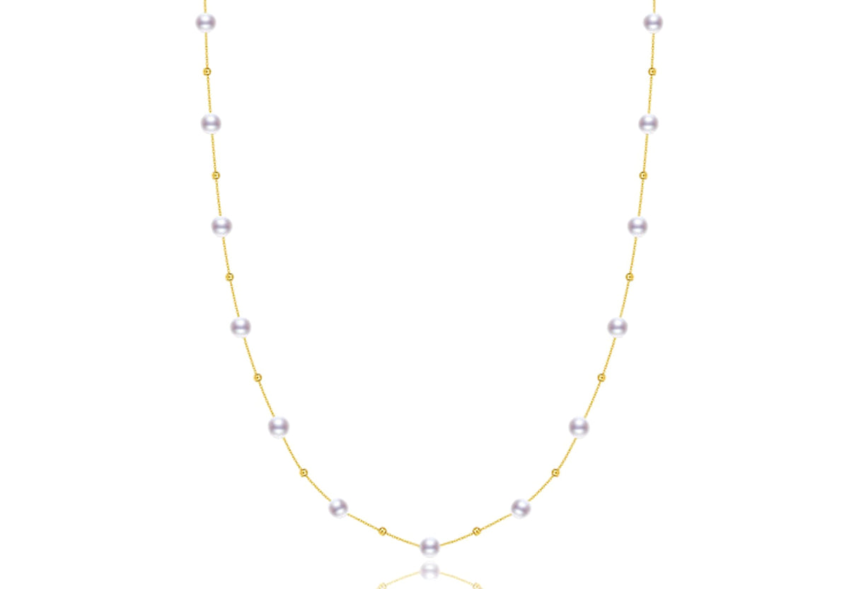 5.5-7.5mm Freshwater Pearl Gypsophila Necklace - enhanced image 5