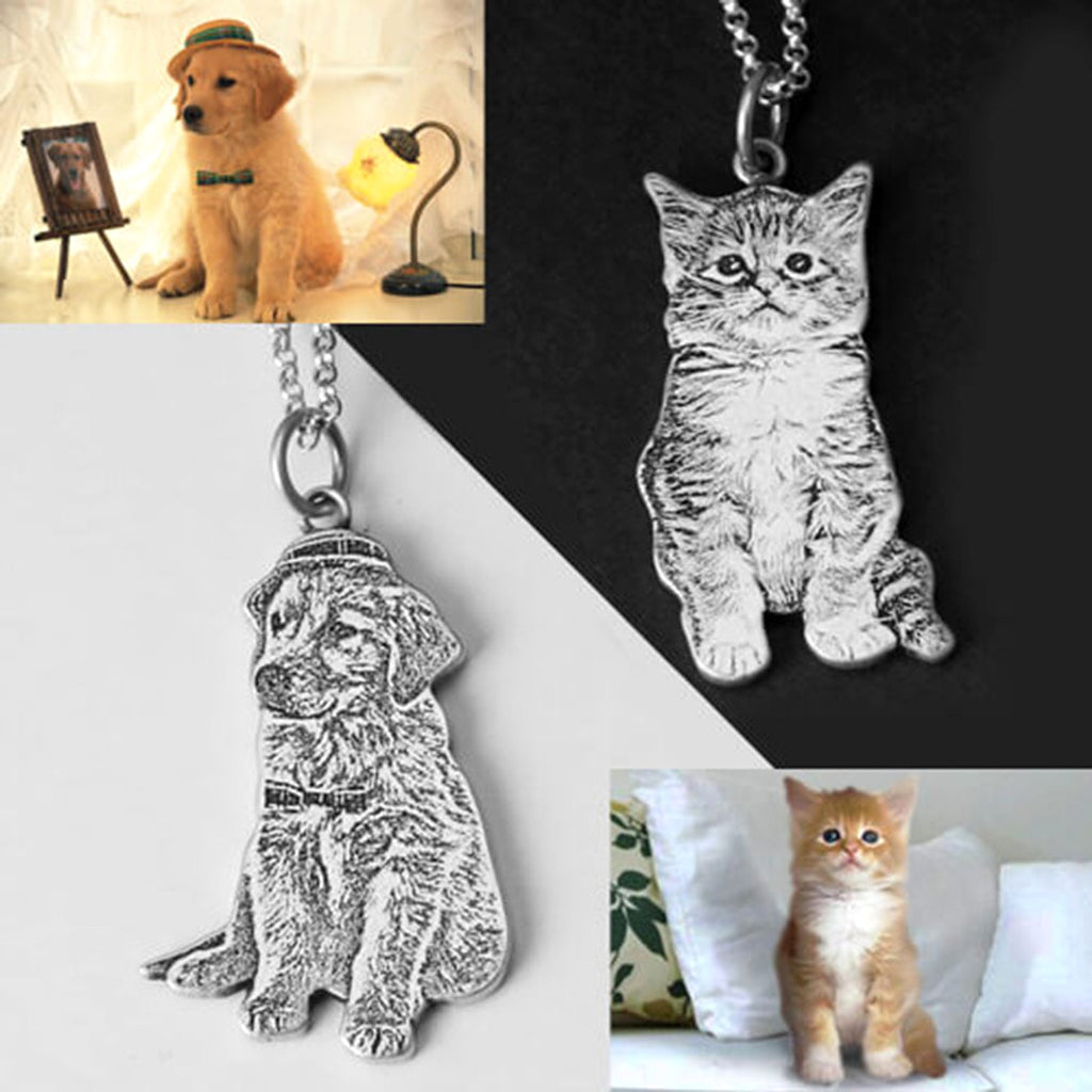 925 Silver Custom Cat And Dog Animal Photo Necklace - enhanced image 5