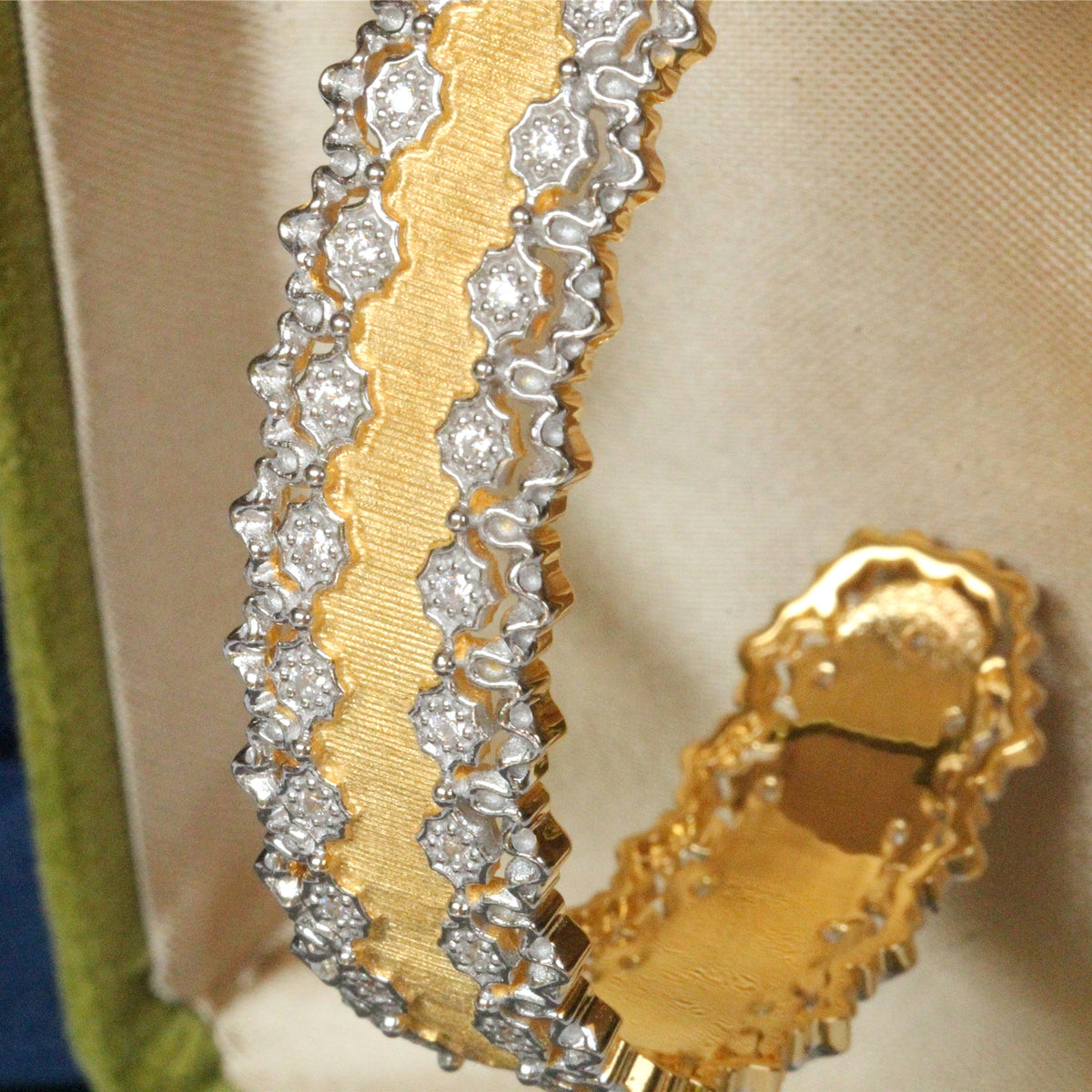 925 Silver Textured Gold Craft Hollow Vintage Bracelet - enhanced image 5