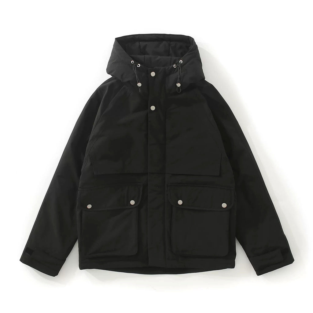 All-match Short White Duck Down Hooded Jacket Men - enhanced image 5