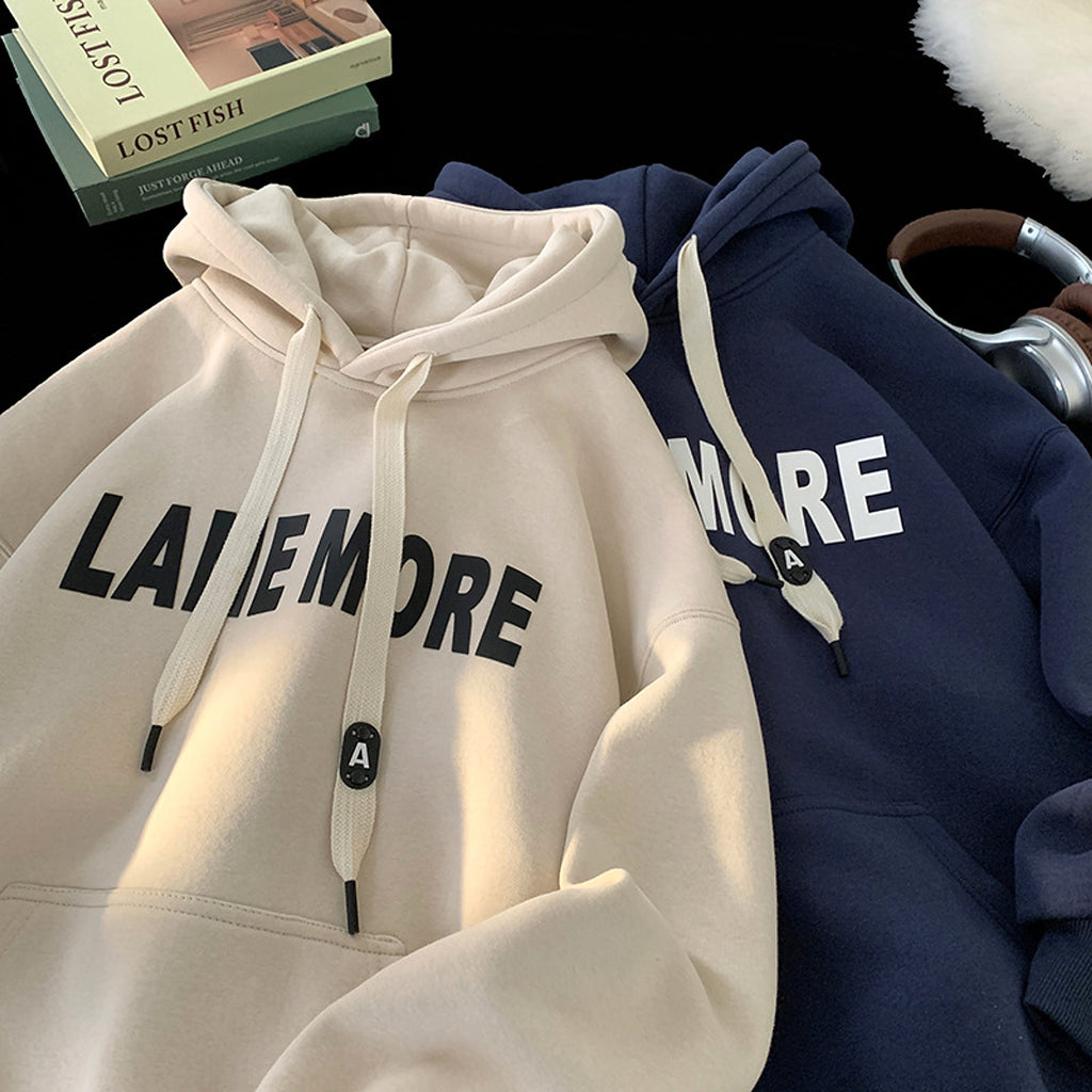 American-style Heavy Hooded Sweater Men's Fleece-lined Thickened - enhanced image 5