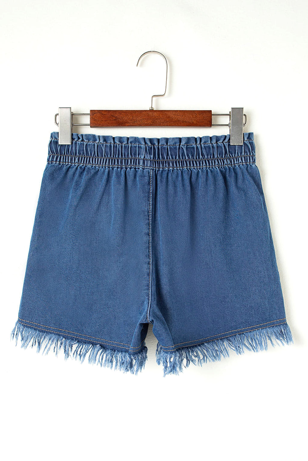 Ashleigh Blue Raw Hem Drawstring High Waist Denim Shorts with Pockets - enhanced image 5