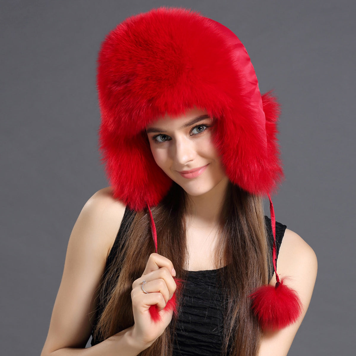 Autumn And Winter Korean Fox Fur Lei Feng Hat Trend - enhanced image 5