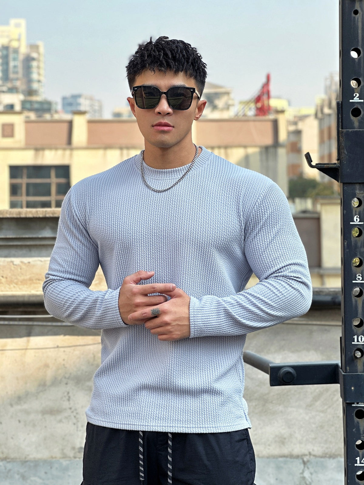 Autumn And Winter Round Neck Men's Casual Sports Trend Loose-fitting Plus Size Pullover Long Sleeve - enhanced image 5
