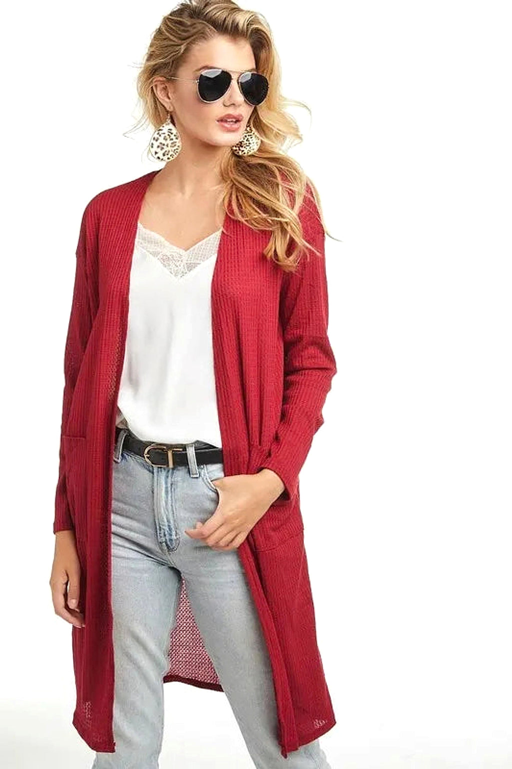 BiBi Pockets Thermal Open Front Cardigan - enhanced image 5