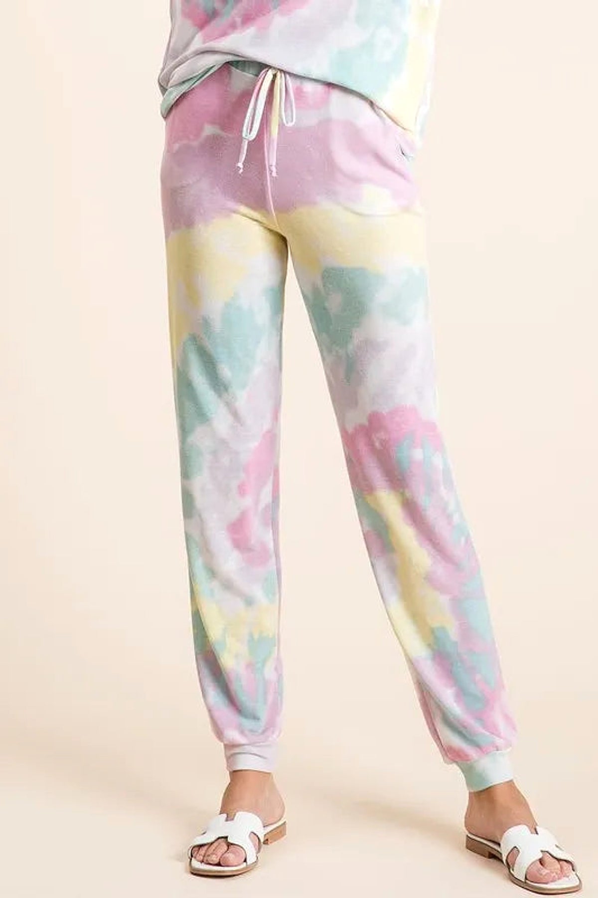 BiBi Tie Dye French Terry Casual Pants - enhanced image 5