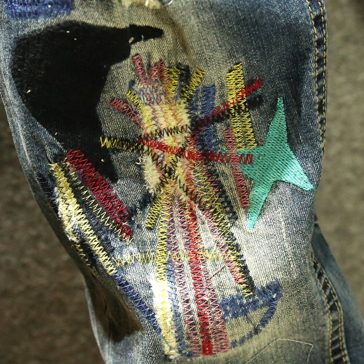 Blue Ripped Jeans Men's  Youth - enhanced image 5