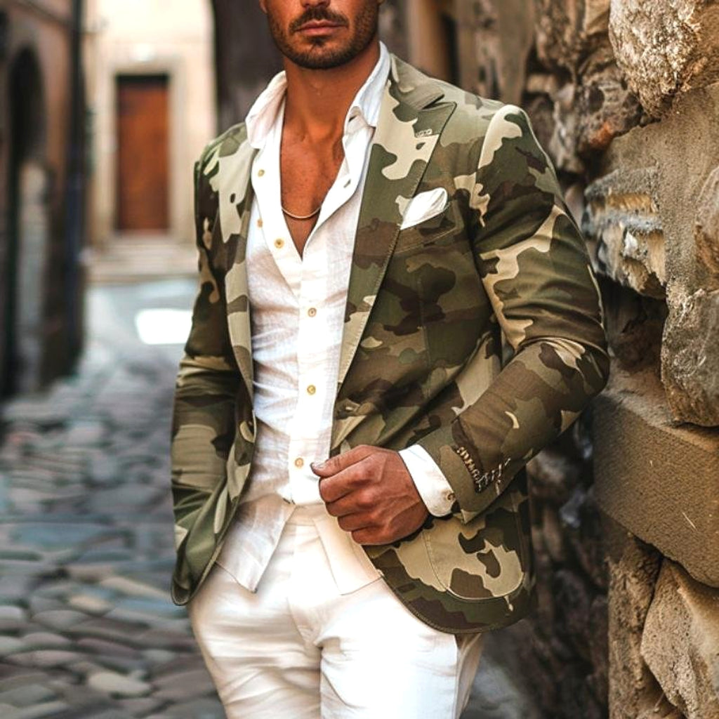 CamouflageStyle™ Men's Leisure Suit – Modern Elegance with Digital Print - enhanced image 5