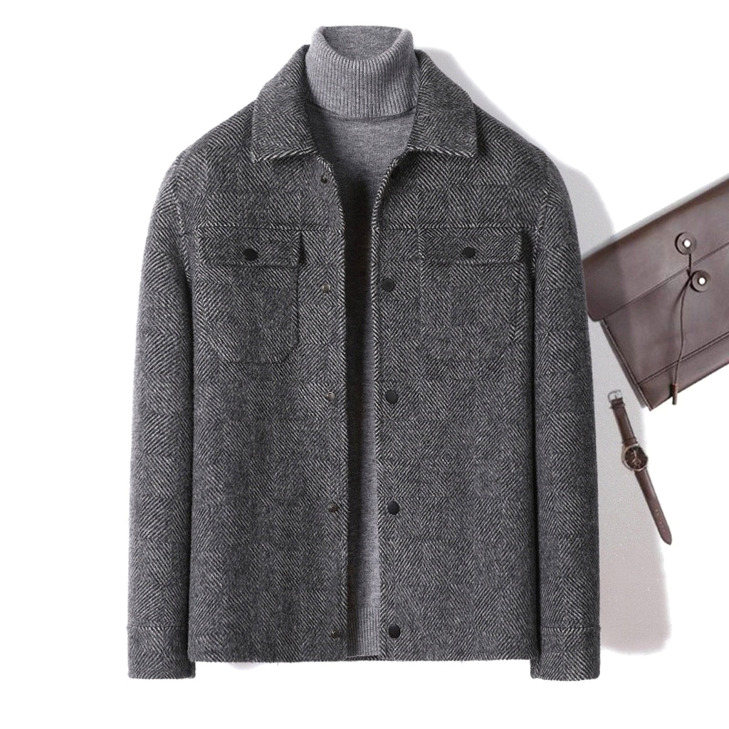 Cashmere Short Wool Jacket Men - enhanced image 5