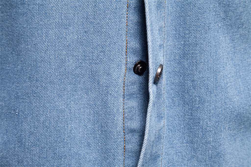 Casual Long Sleeve Washed DressShirt - enhanced image 5