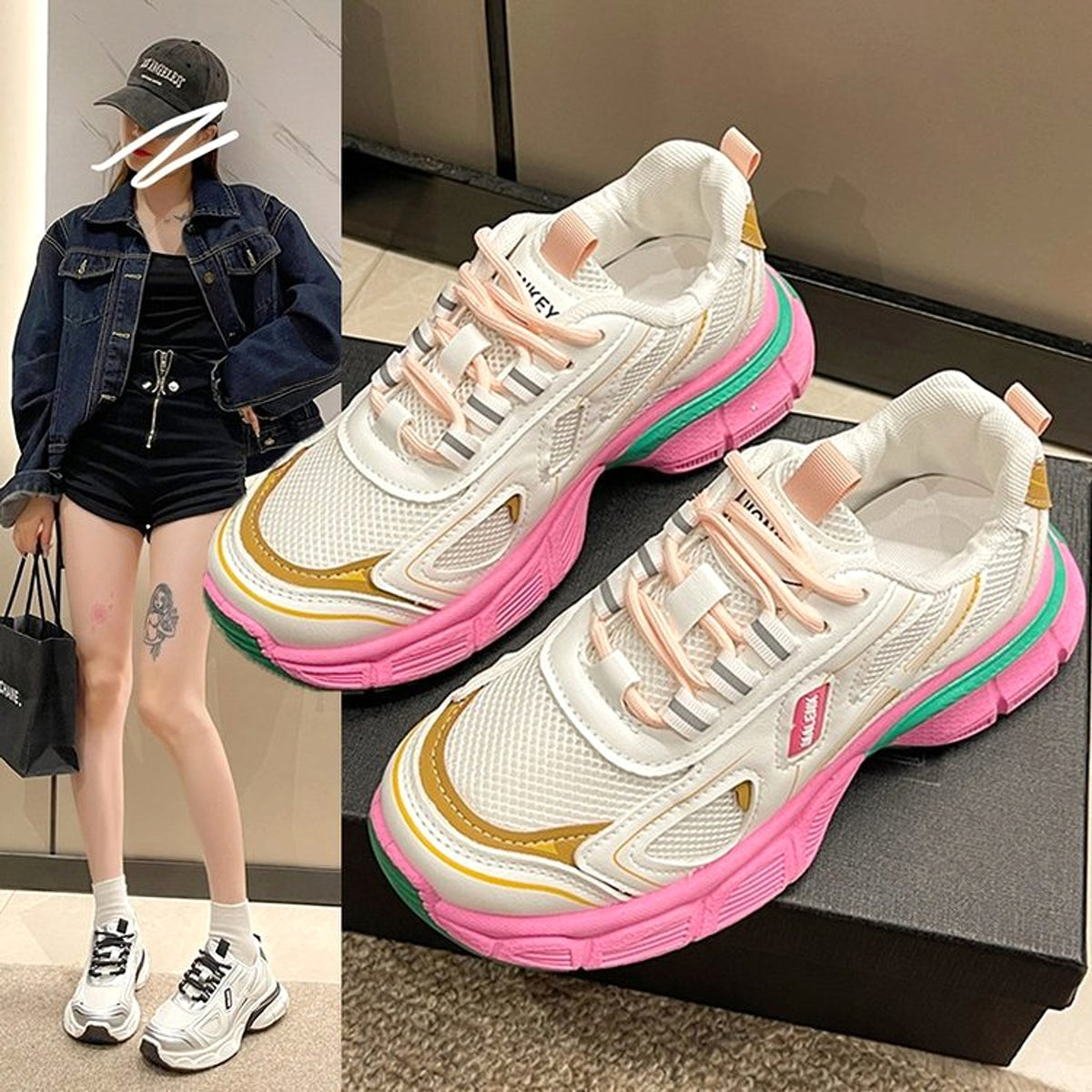 Casual Sneaker Women's All-match Mesh Surface Platform - enhanced image 5
