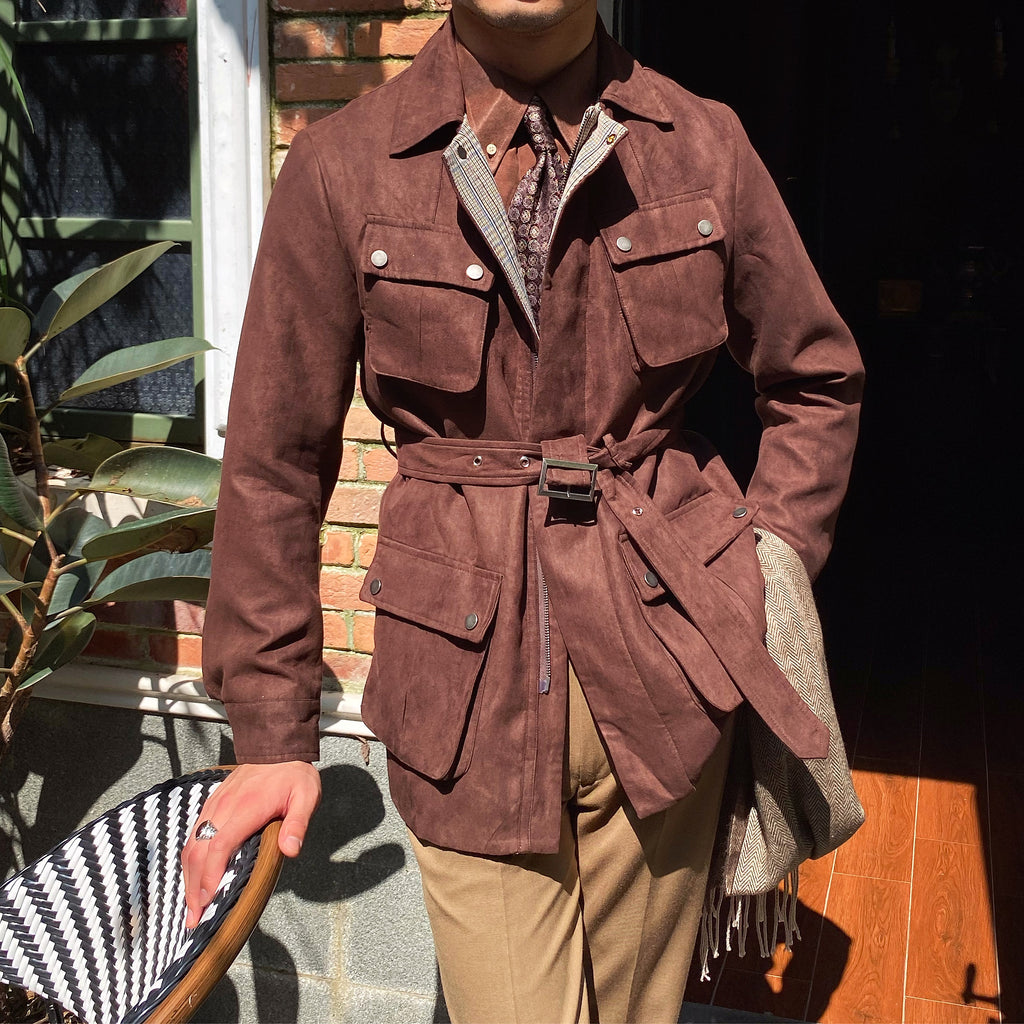 Casual Suede Warm Jacket For Men - enhanced image 5