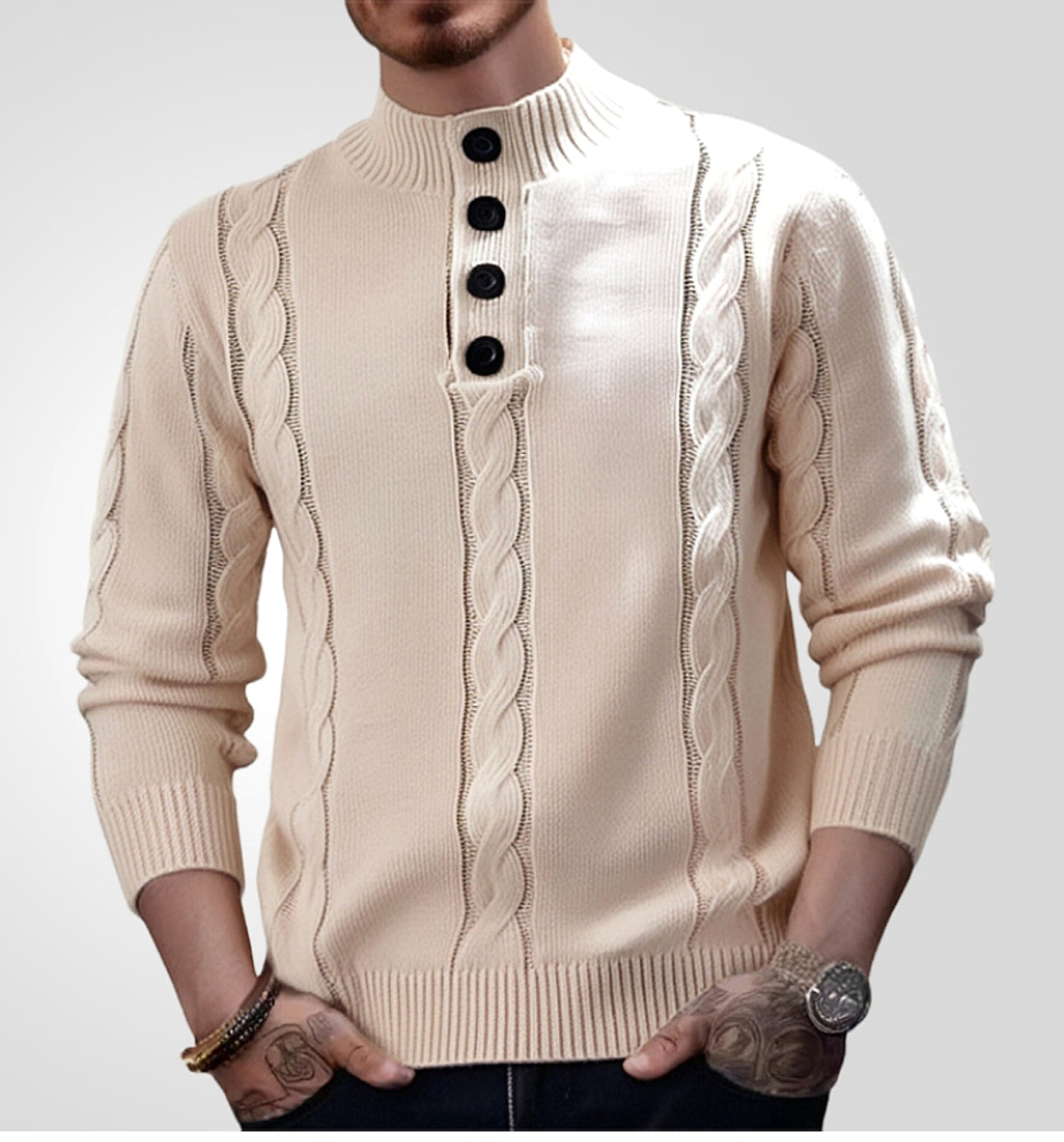 Casual Twisted Flower Solid Color Pullover Sweater - enhanced image 5
