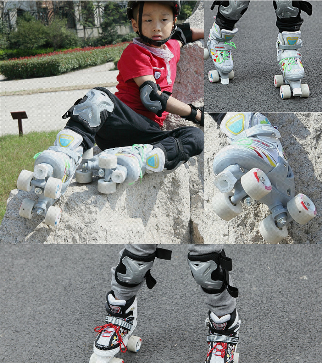 Children's Double-row Four-wheel Roller Skate Protective Gear Set - enhanced image 5