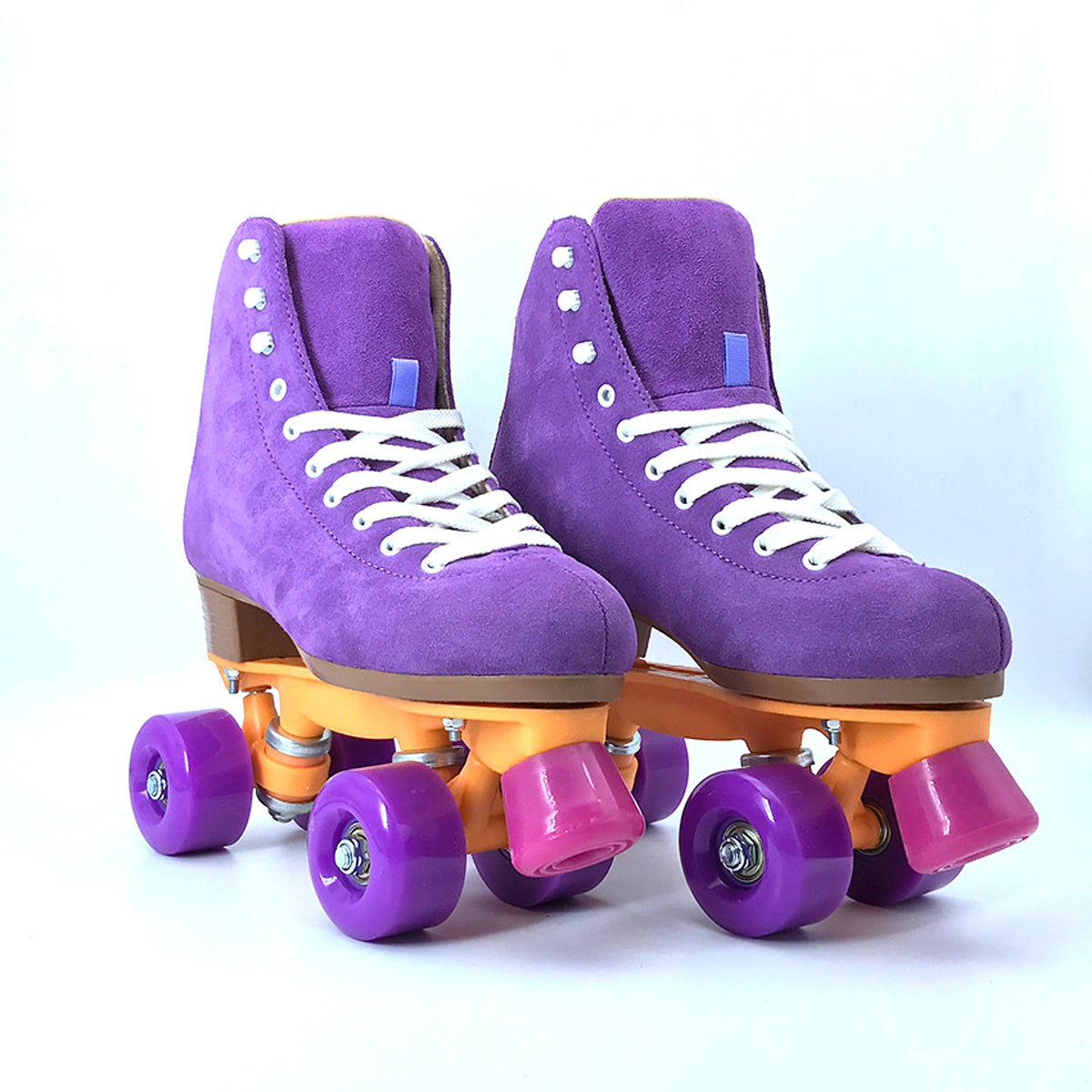 Children's Purple Suede Roller Skates - enhanced image 5