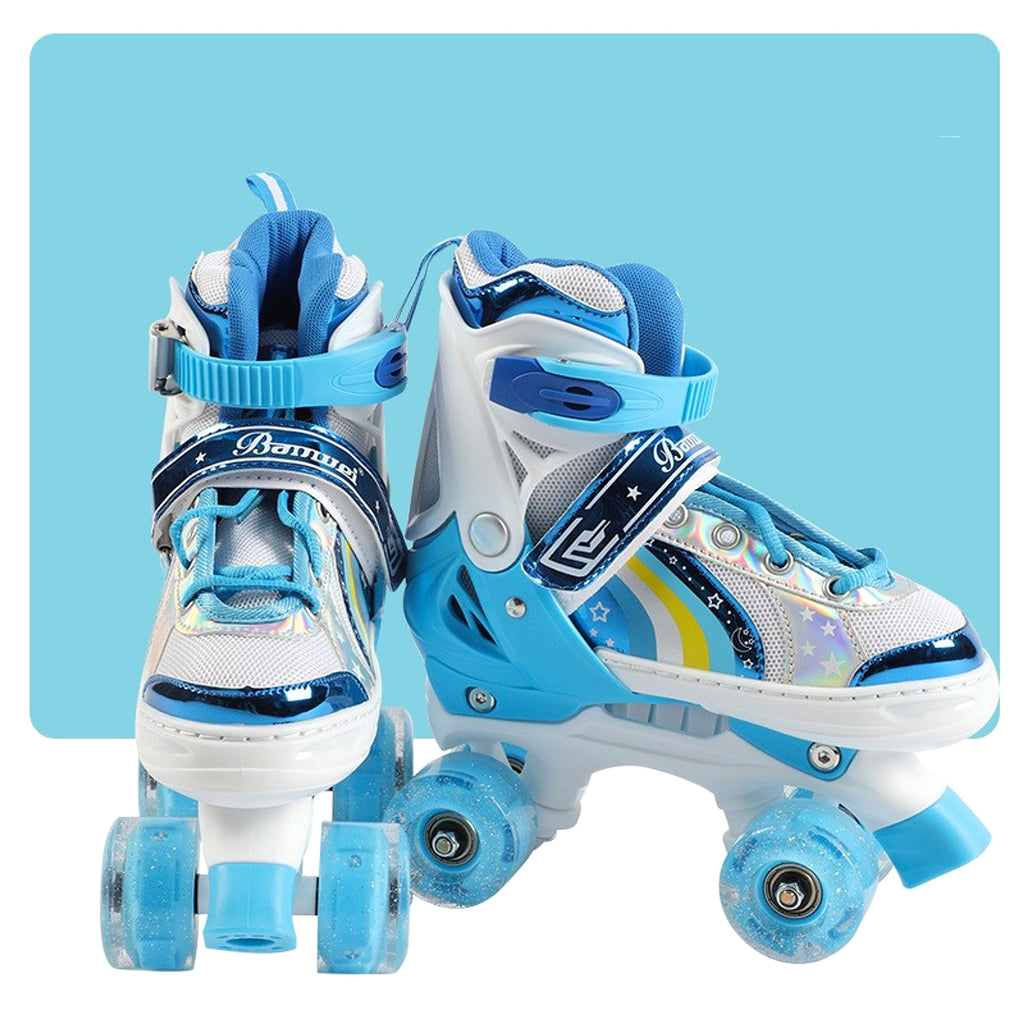 Children's Skates Double Row Four Wheel Full Flash - enhanced image 5