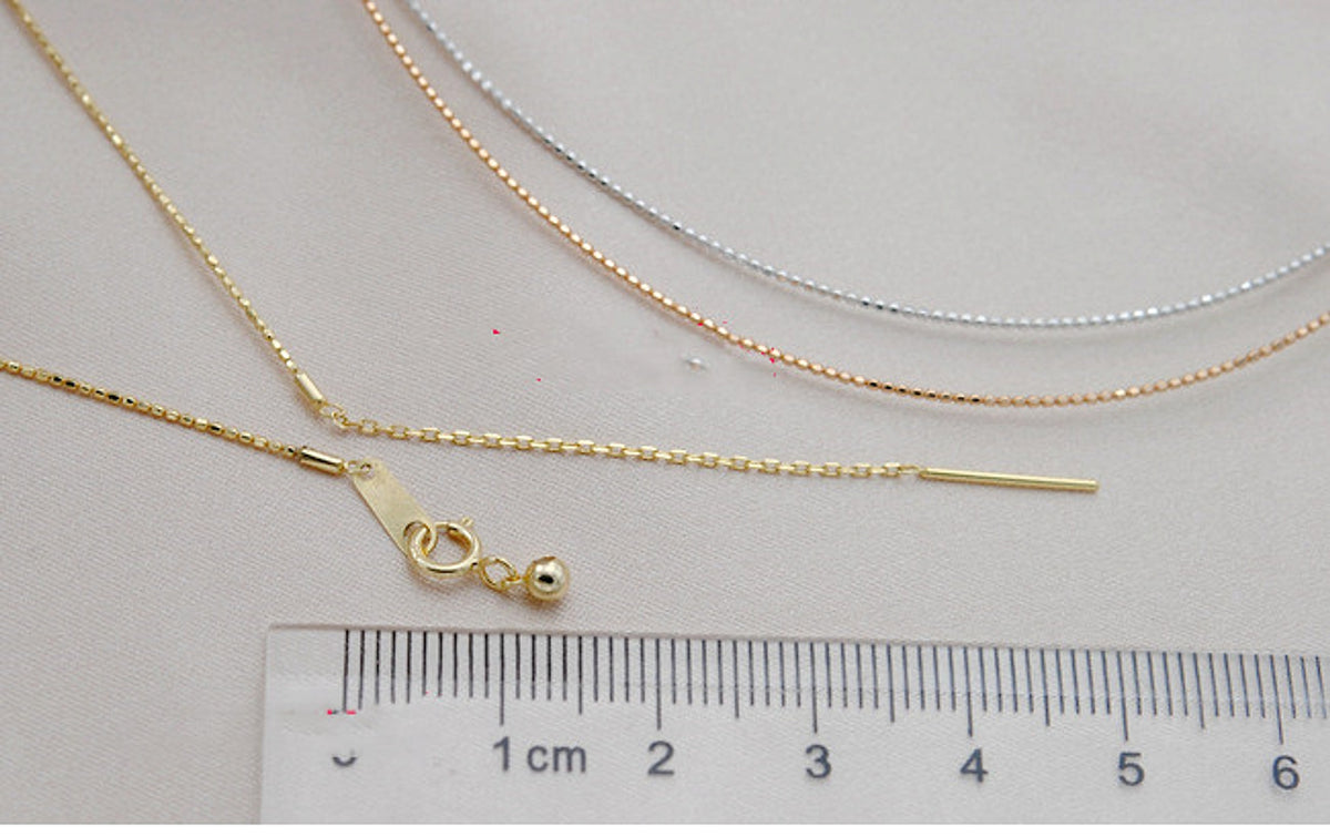 Collar Adjustment Chain 18K Gold Necklace Sleeve Chain Empty Holder DIY Accessories - enhanced image 5