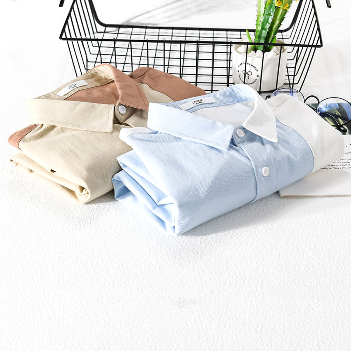 Contrast Color Pocket Short Sleeve DressShirt - enhanced image 5