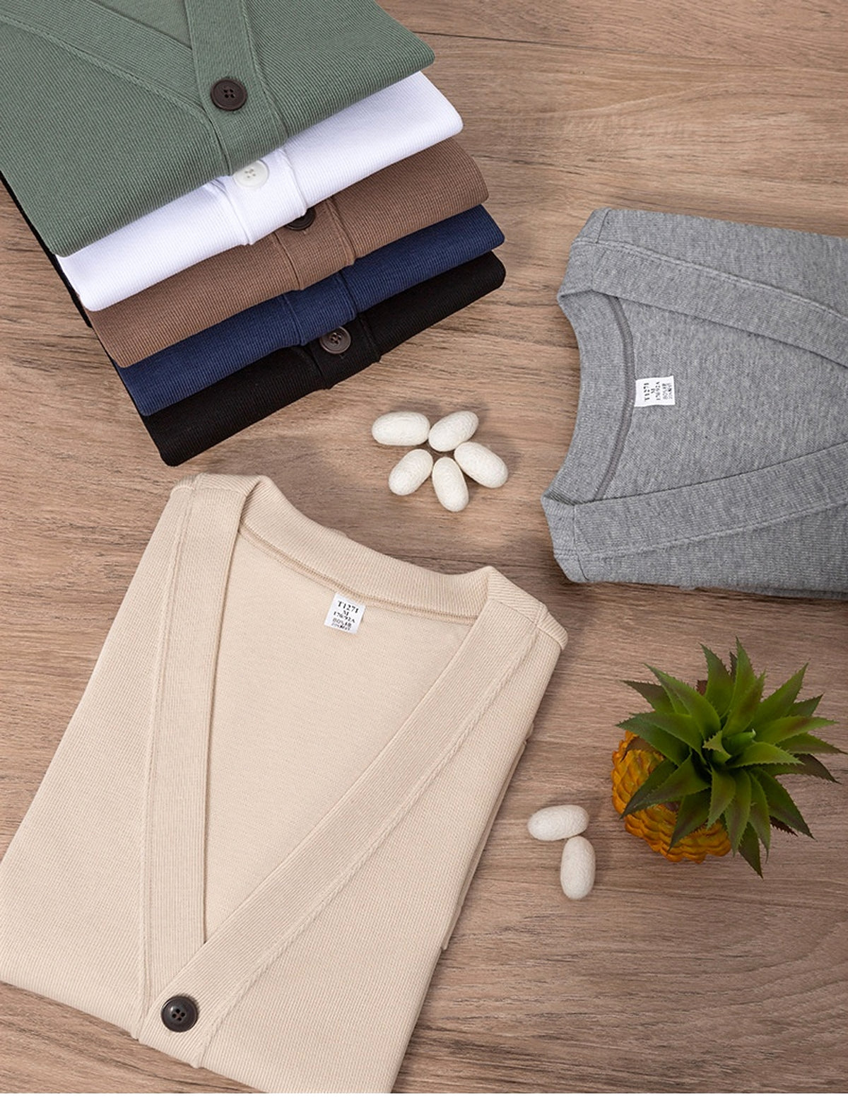 Cotton V-neck Sweatshirt Women's Cardigan Jacket - enhanced image 5