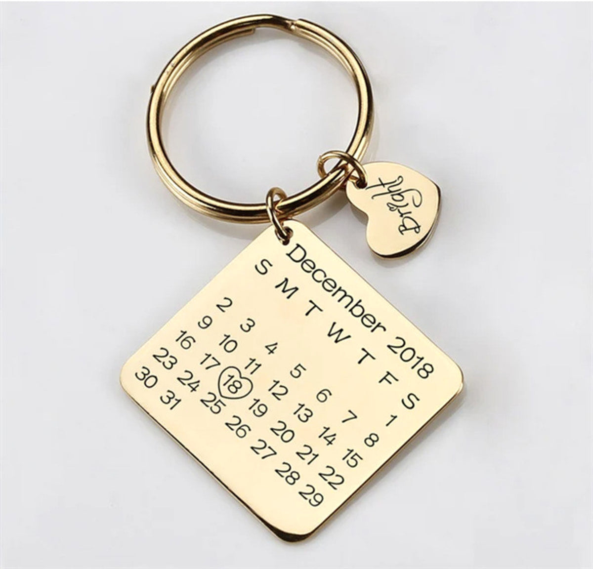 Personalized Calendar Keychain – Engraved Date Keepsake for Special Moments - enhanced image 5