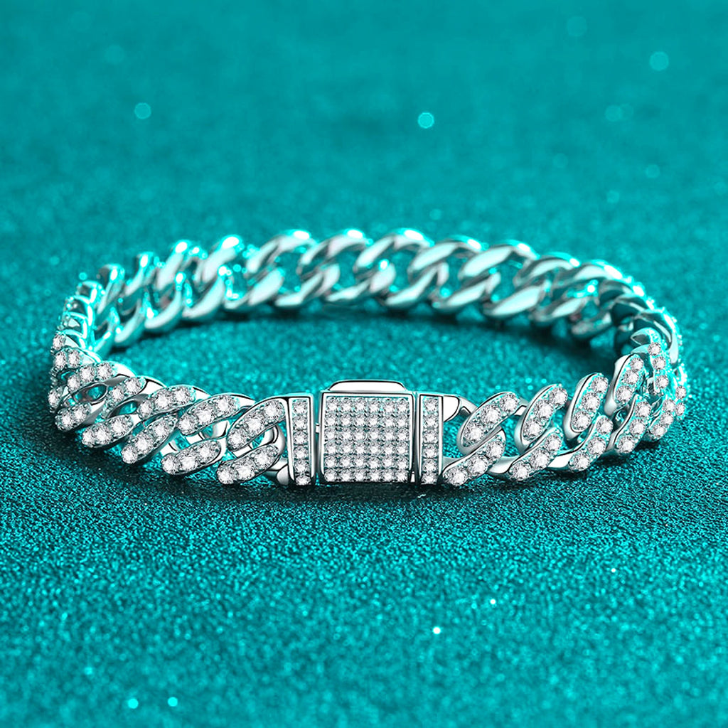 Cuban Link Chain Moissanite Bracelet - enhanced image 5