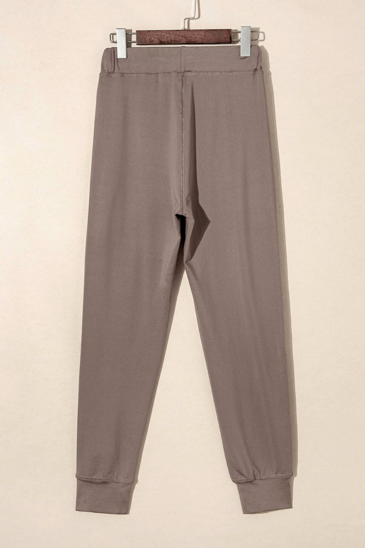 Dark Brown Drawstring Waist Pocketed Joggers - enhanced image 5