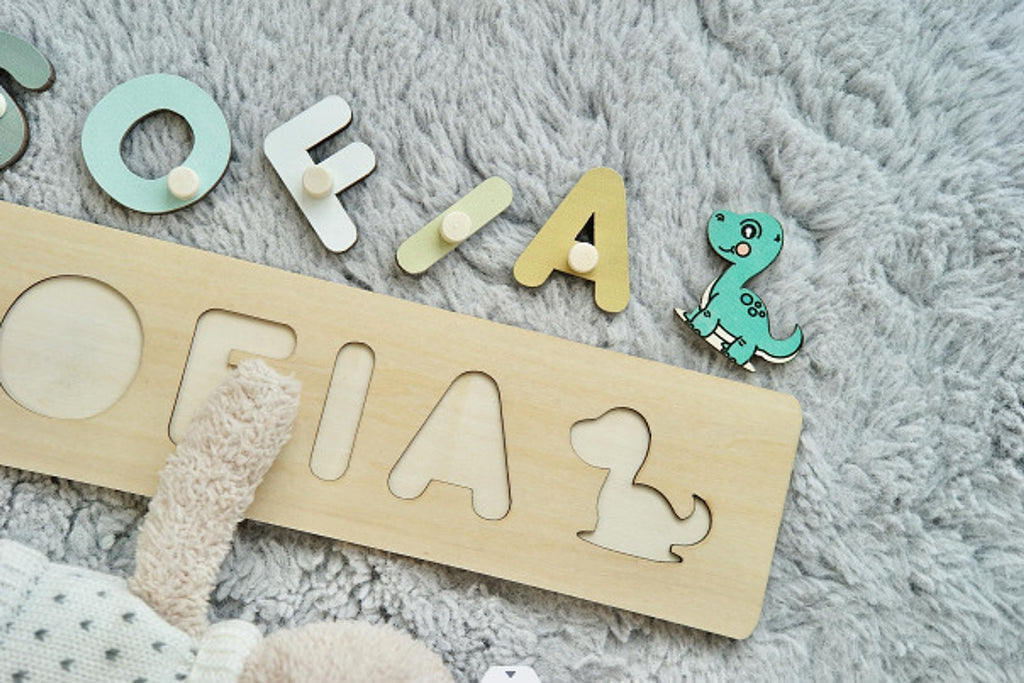 Personalized Wooden Dinosaur Name Puzzle – Fun & Educational Toy for Kids! - enhanced image 5