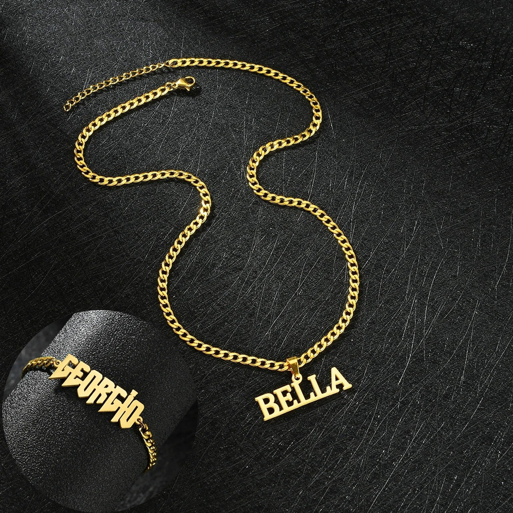 DIY Large Nameplate Engraved Letter Pendant - enhanced image 5