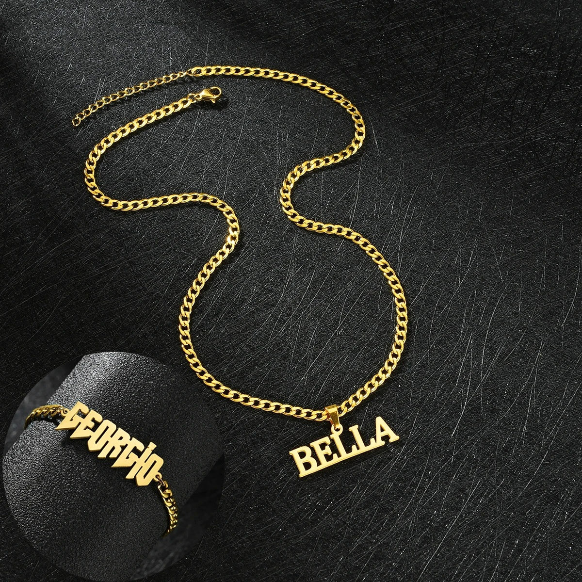 DIY Large Nameplate Engraved Letter Pendant - enhanced image 5