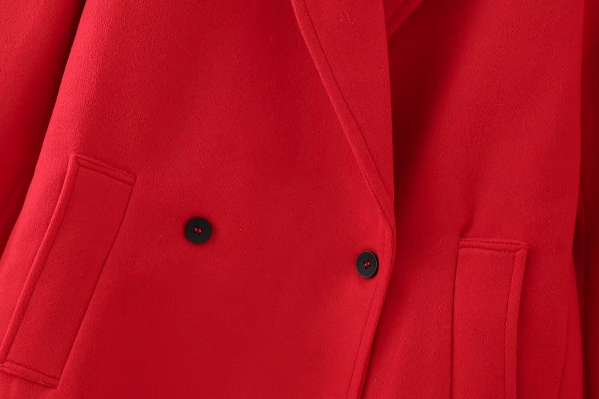 Double-Breasted Long Red Overcoat – Haute Edition 25 - enhanced image 5