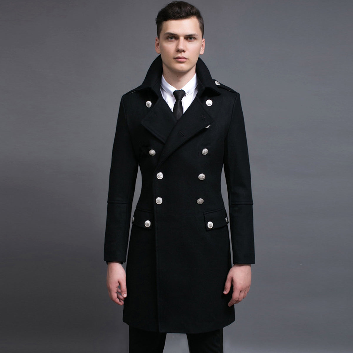 Double-row Retro Woolen Coat Man - enhanced image 5