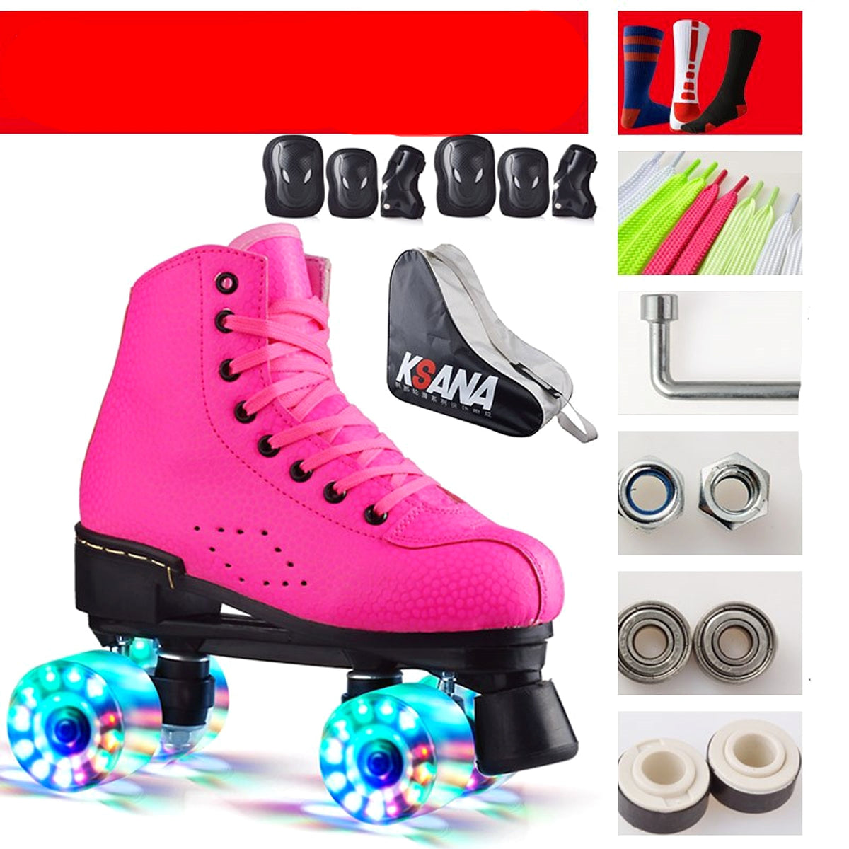 Double Row Wheel Roller Skates Round Four - enhanced image 5