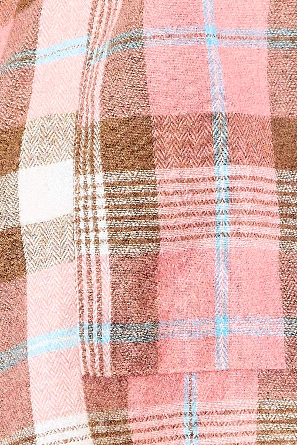 Double Take Plaid Collared Neck Long Sleeve Button-Up Shirt - enhanced image 5