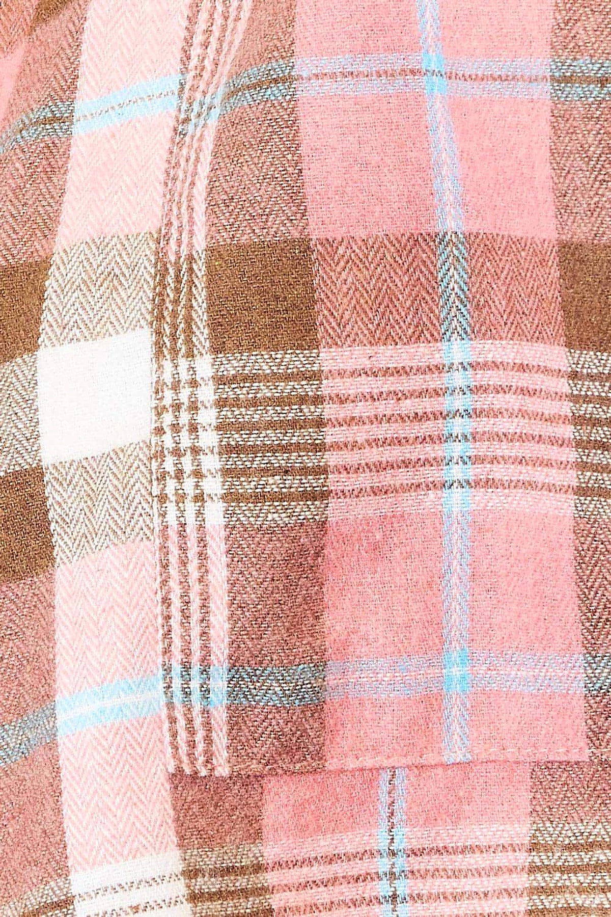 Double Take Plaid Collared Neck Long Sleeve Button-Up Shirt - enhanced image 5