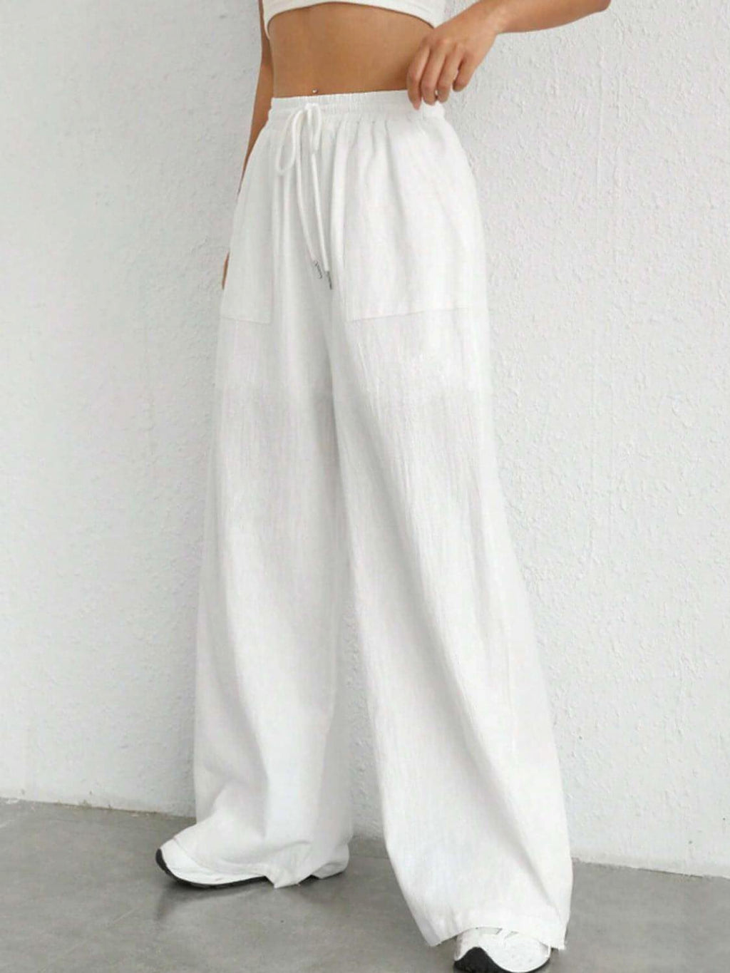 Drawstring Wide Leg Pants - enhanced image 5