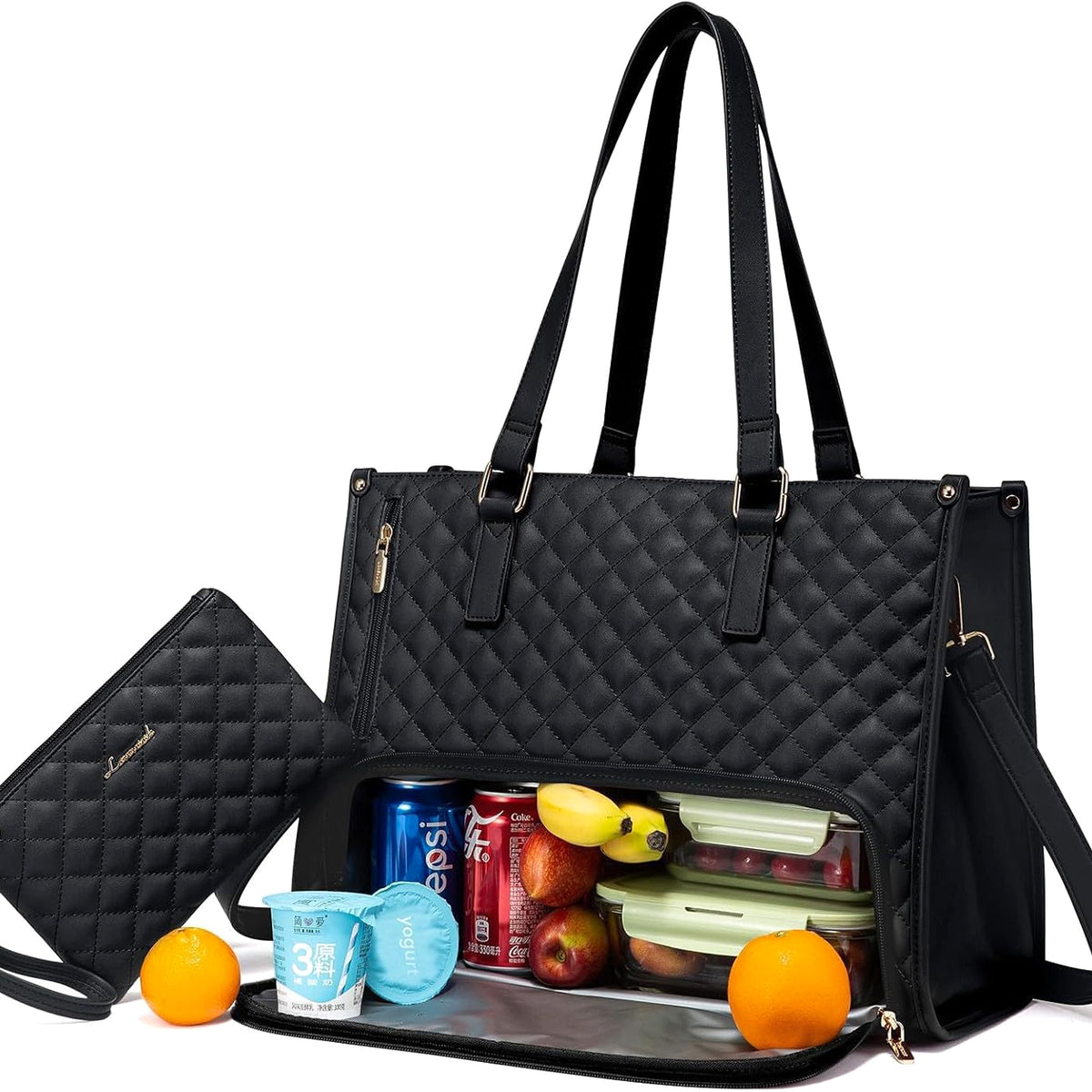 Elegant 2-in-1 Women’s Tote Bag with Insulated Lunch Compartment - enhanced image 5