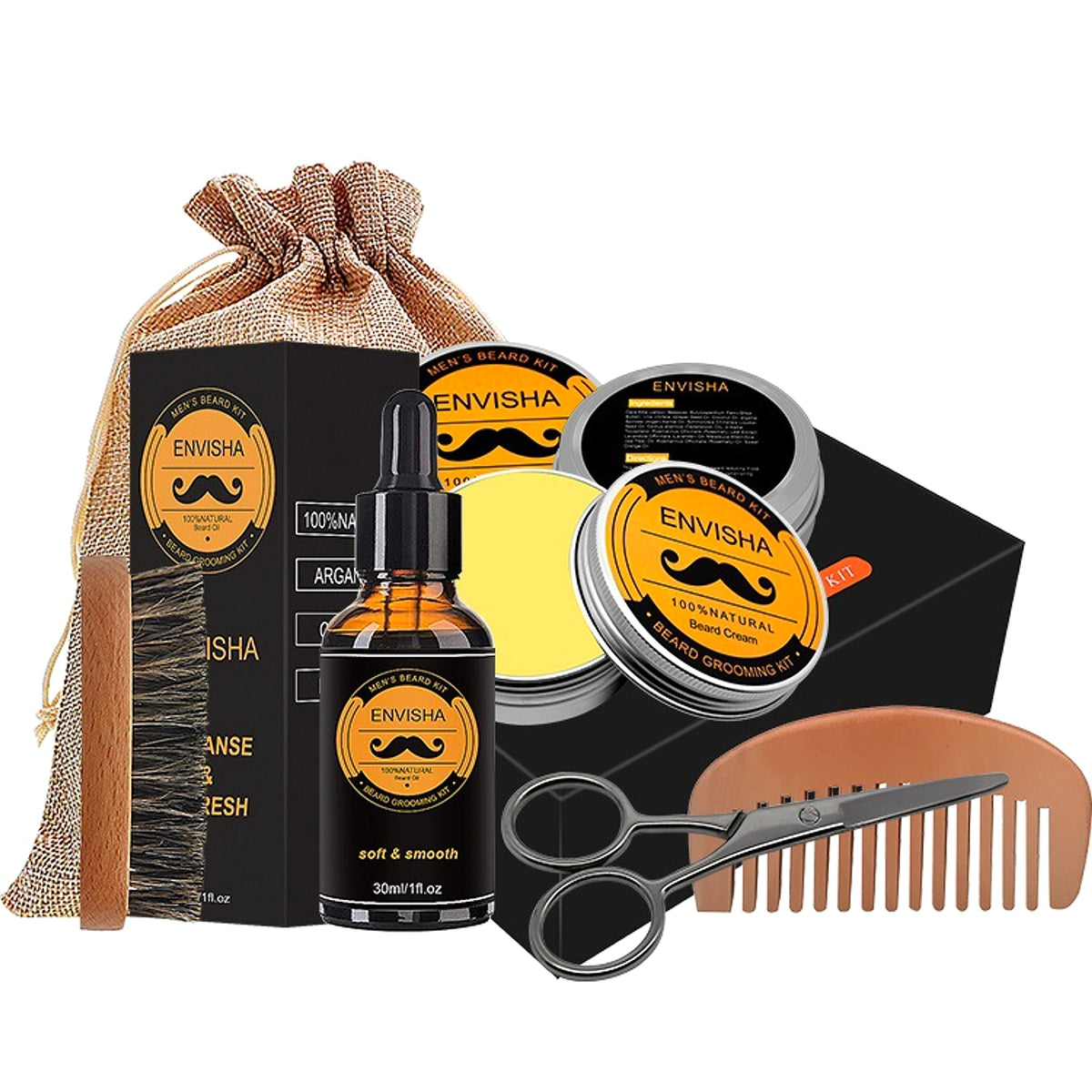 ENVISHA™ – 6-Piece Beard Grooming Kit for Men - enhanced image 5
